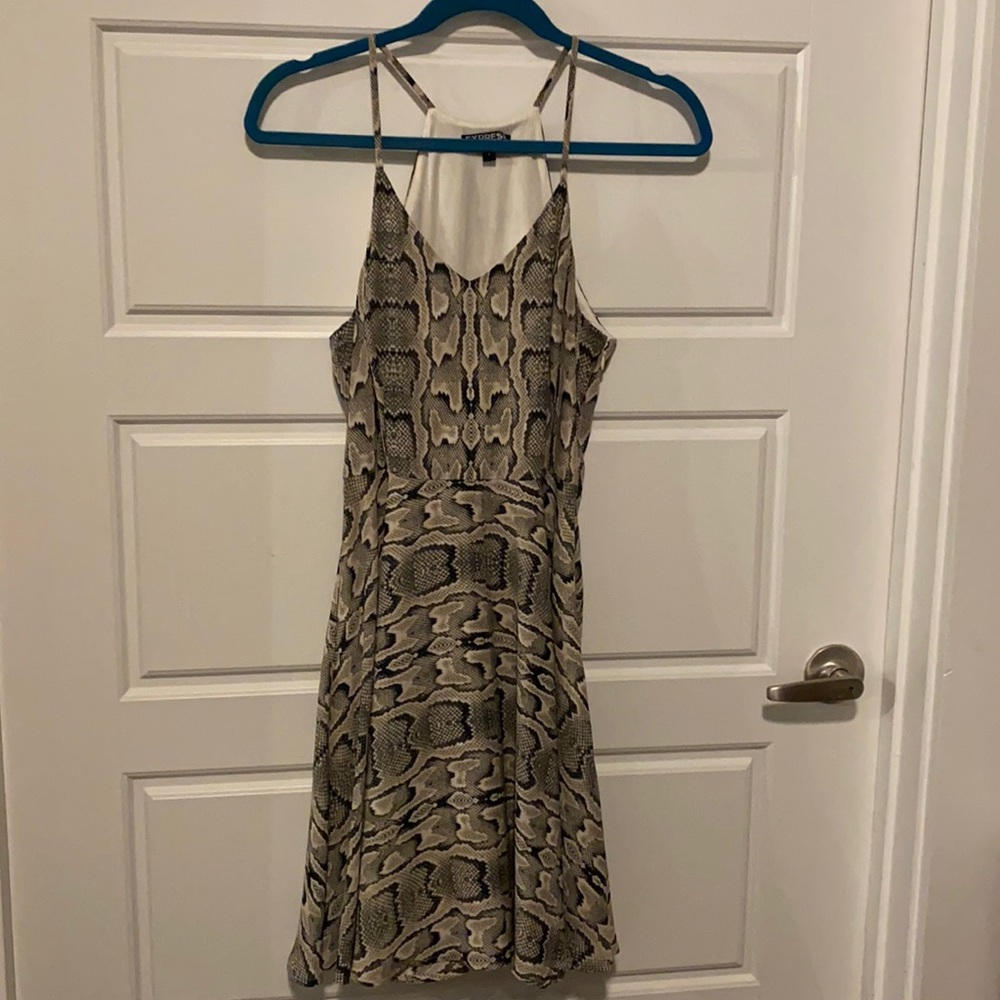 Snake print spaghetti strap racerback dress